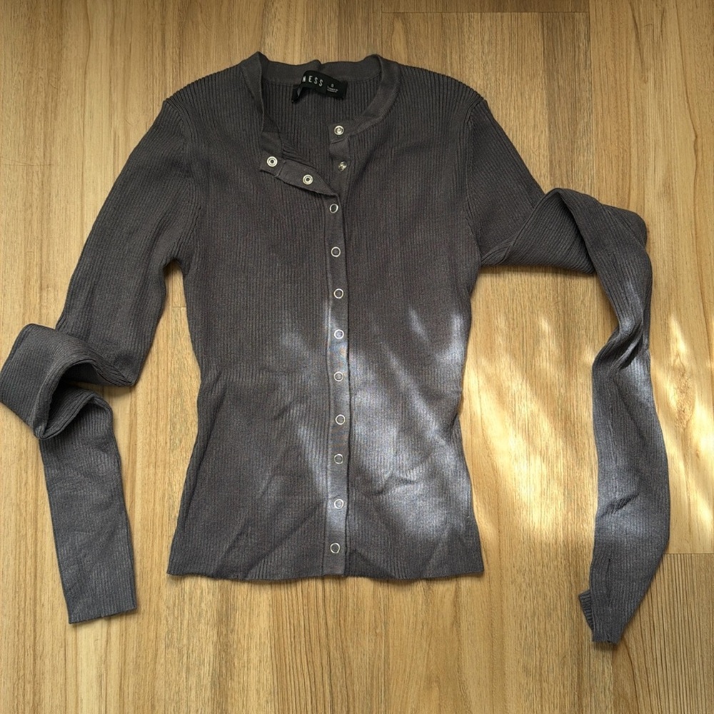 Lioness Grey long sleeve button up